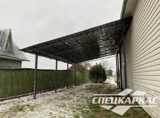 Навес для автомобиля примыкающий к дому №66 - фото 1619