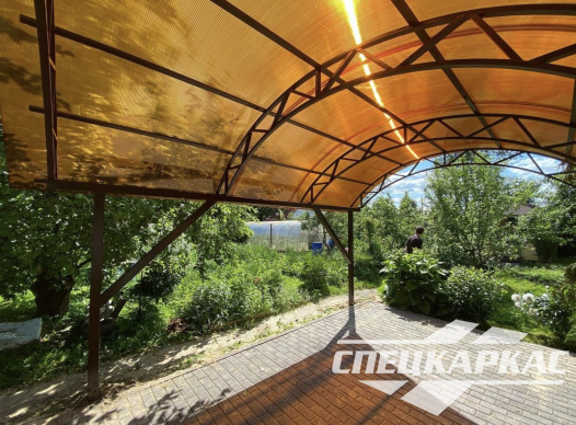 Навес из поликарбоната для зоны барбекю №21 - фото 1172