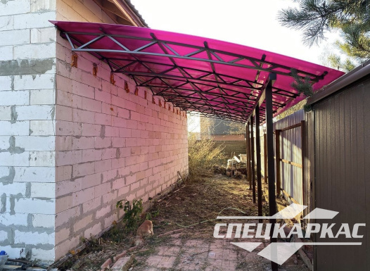 Навес из поликарбоната примыкающий к дому №79 - фото 1741