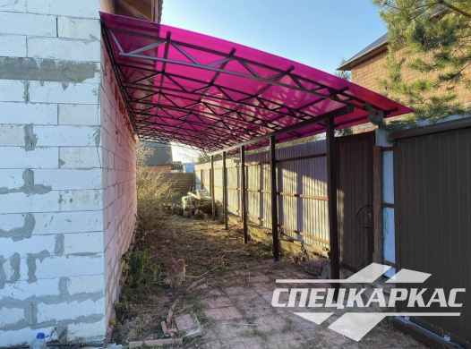 Навес из поликарбоната примыкающий к дому №79 - фото 1746