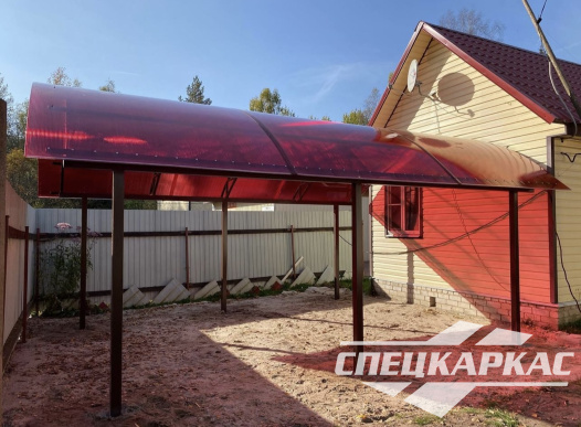 Арочный навес из поликарбоната на две машины №83 - фото 1787