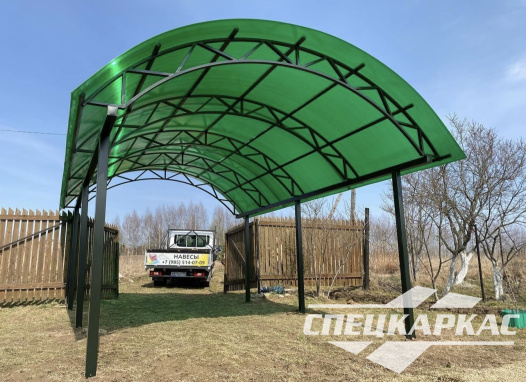 Арочный навес из поликарбоната для машины №38 - фото 1345